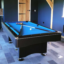 The Buffalo Eliminator II Pool Table in black.