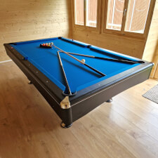 The Buffalo Eliminator II Pool Table in black.
