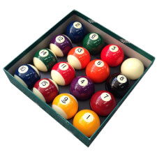 The Aramith spots & stripes ball set.