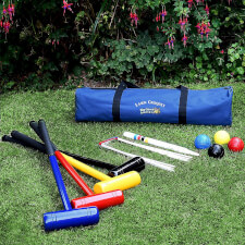 The Lawn Croquet From Garden Games Full Pack Displayed In The Garden.