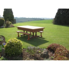 evergreen table on landscape