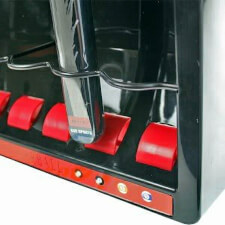 Rollerball cue rack with cue
