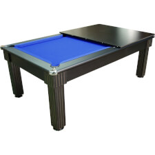 The Florence in black with a blue cloth