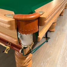 The Pocket of the Tagora Slate Bed Snooker Table In Oak.