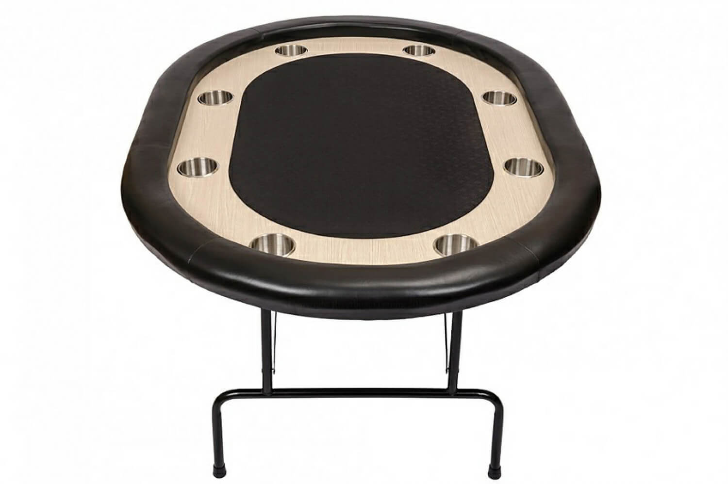 Premium Compact 8 Person Poker Table with Folding Legs (PT2400BLK)