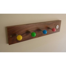 Arcade Coat Hook - Walnut with Multi Colours