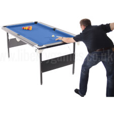 The Deluxe Foldaway pool table in play