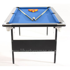 The Deluxe Foldaway pool table viewed from the front