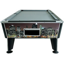 The New York pool table viewed from one end