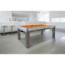Le Lambert Pool Table with Custom Orange Cloth and Optional LED Lights