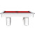 The Classic Slimline Pool Table With Red Cloth View From The Side.