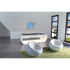 Toulet Blacklight - White Finish with Grey Cloth