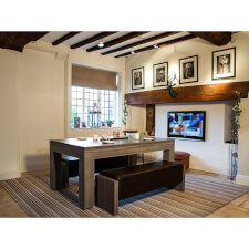 The Duo Milano Metallic Elm Pool Table.