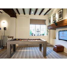 The Duo Milano Metallic Elm Pool Table.