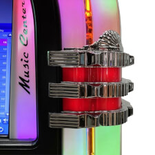 The Rock-Ola Bubbler Music Center Black Gloss Lights