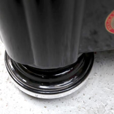 The Rock-Ola Bubbler Music Center Black Gloss Lights Foot Close Up