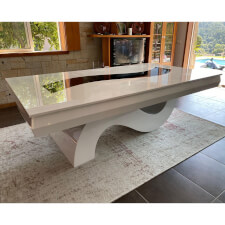 The Picasso pool table in white with top.