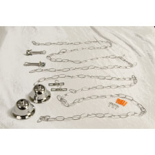 The fittings, chains etc that are supplied with the light unit.