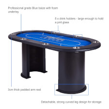 The Tekscore Pro curved poker table.