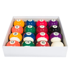 The Aramith Premier spots & stripes pool ball set ready to play