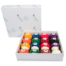 The Aramith Premier spots & stripes pool balls.