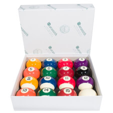 The Aramith Premier spots & stripes pool balls.