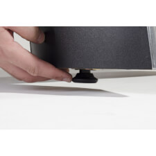 Each foot can be adjusted to level the table.