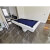 The Equilibrium Pool Table With White Finish And Blue Cloth.