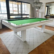 The Monaco luxury pool table in white gloss.