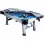 The Astral outdoor pool table with cover half-fitted