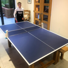 The Tekscore table tennis top in a customer's house.