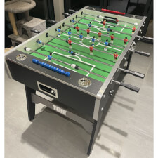 Tekscore Full Size Folding Football Table in Black Finish.