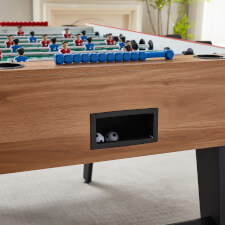 Tekscore Folding Leg Football Table in Oak.