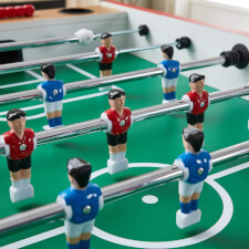 Tekscore Folding Leg Football Table in Oak.