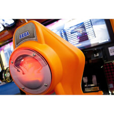Sega Grid arcade seat back detail
