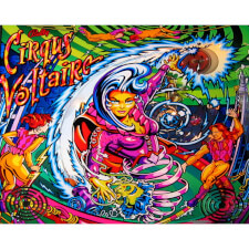 Cirqus Voltaire pinball machine backboard