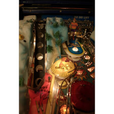 Detail of Ski Lift feature on Wipeout pinball machine