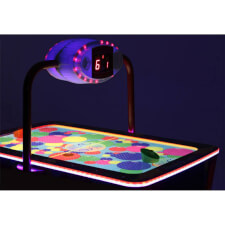 Baby Evo air hockey table playfield detail.
