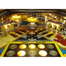 Detail of the Mr & Mrs Pac-Man pinball table