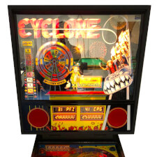 The Williams Cyclone pinball machine cabinet top.