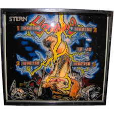 Stern Lightning pinball table backbox illustration