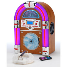 Steepletone Jive Rock Sixty with CD player open (dark finish)
