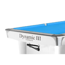 The front of the Dynamic III Slate Bed pool table