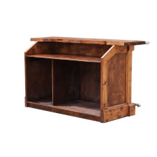 A rear view of the 1550 Home Bar in pine.