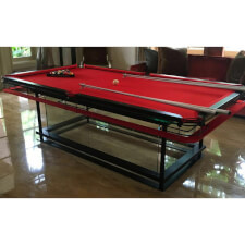 G7 Mode glass pool table in red and black