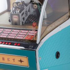 The Vinyl Rocket Turquoise jukebox corner  