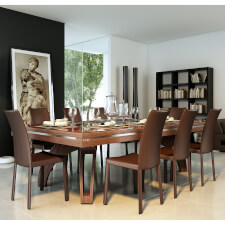 The Etrusco P40 Luxury 8ft american slate bed table in canaletto walnut finish with matching legs, matching dining top and standard pockets.