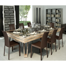 The Etrusco P40 Luxury 8ft american slate bed table in glulam finish with matching legs, plexiglass dining top and standard pockets.