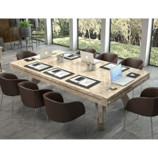 The Etrusco P40 Luxury 8ft american slate bed table in OSB finish with matching legs, matching dining top and standard pockets.