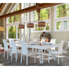 The Etrusco P40 Luxury 8ft american slate bed table in white matt finish with matching legs, plexiglass dining top and standard pockets.